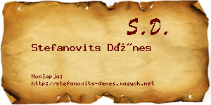 Stefanovits Dénes névjegykártya
